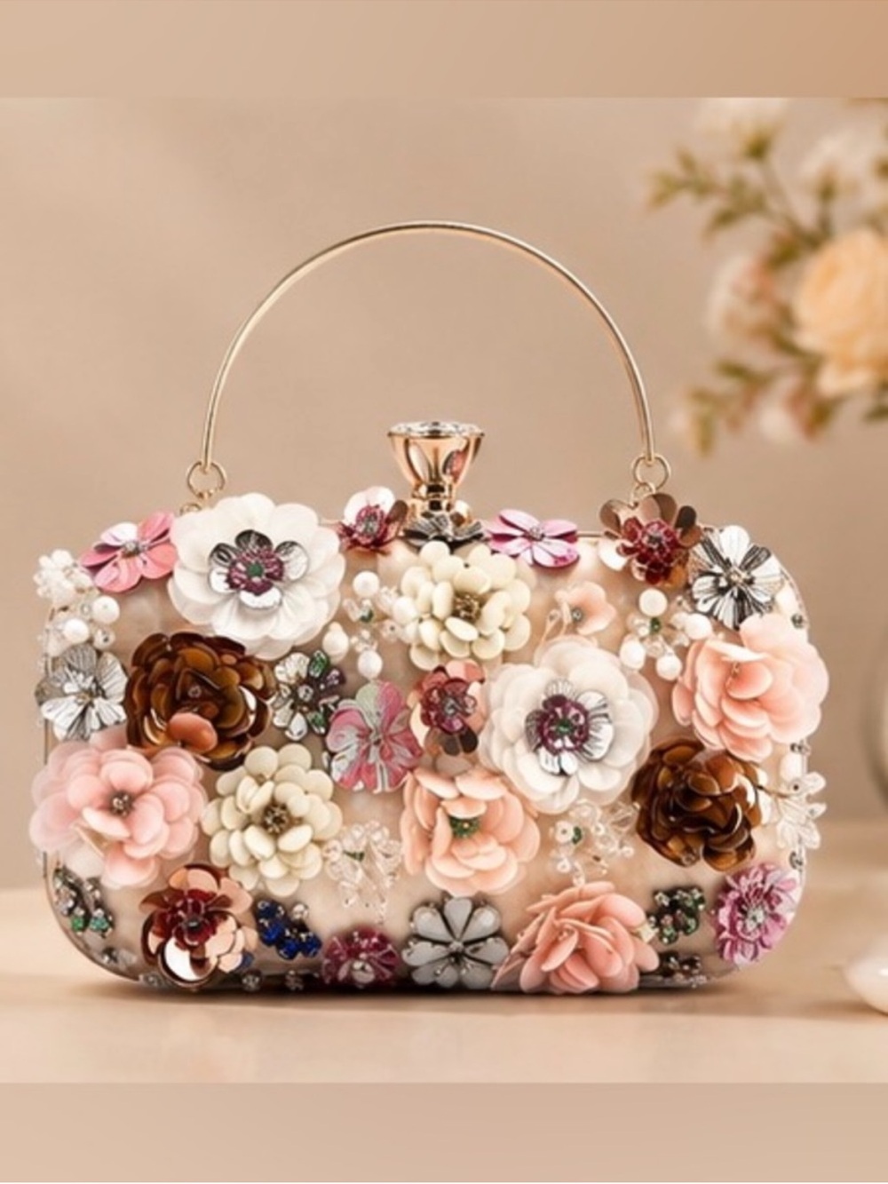 Maison Fleurie Embellished Couture Clutch